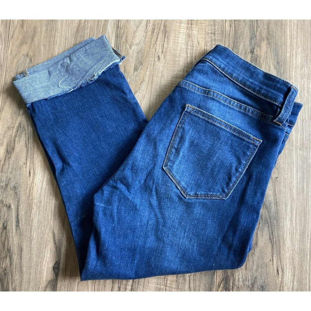 J Crew Womens Cropped Reid Denim Capris Cropped Jeans Stretch Distressed  Sz 27